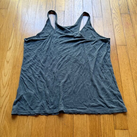 Athleta Size L Gray Linen Blend Sleeveless Racerback Lightweight Tank Top - Picture 6 of 10